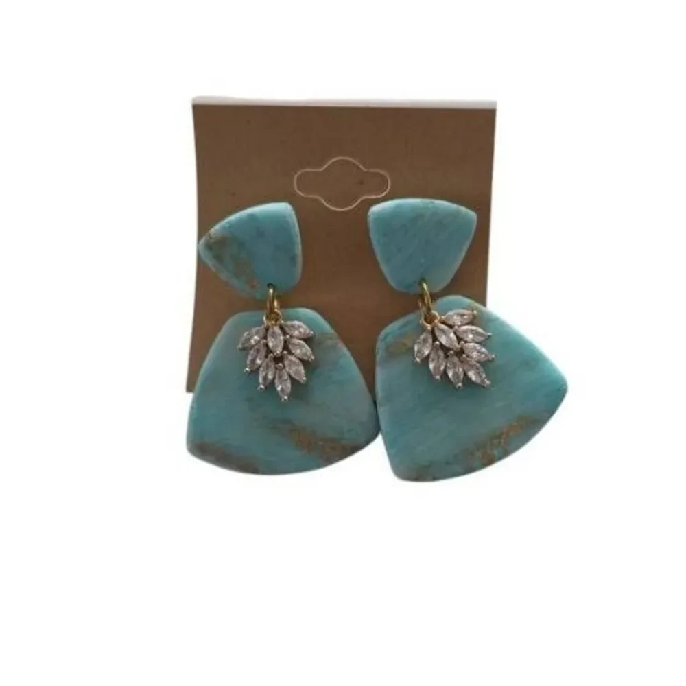 Bundle of 5 Handmade Clay Metal Dangly Earrings Butterfly Discs Hearts